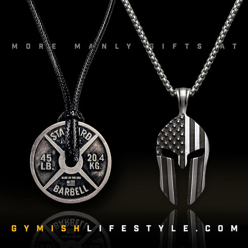 Workout Pendant Necklace, The Spartan Warrior Pendant, Self-Discipline, Hard Work, Dedication, Motivational Gift for Gym Lovers, Titanium Steel Ne...