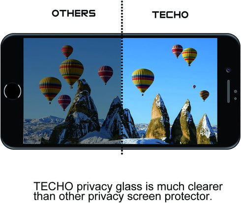 TECHO Privacy Screen Protector for iPhone 8 Plus 7 Plus, Anti Spy 9H Tempered Glass, Edge to Edge Full Cover Screen Protector Film [Anti-Fingerpri...