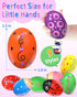 9 Pack Wooden Percussion Musical Shake Prefilled Easter Eggs with Toys Inside Filled for 3 4 5 Years Old, Toddlers Easter Basket Stuffers Egg Fill...