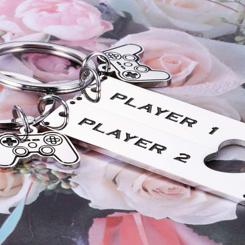 AMBREGRISSUN Boyfriend Gifts from Girlfriend Funny Gamer Matching Keychain for Gamer Boyfriend Couple Keyring Valentine...