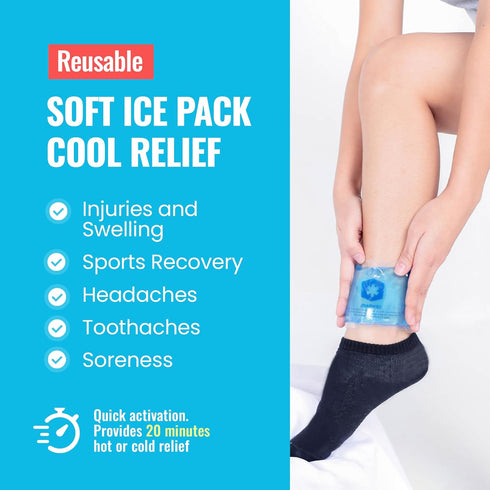 ICEWRAPS Hot & Cold Ice Packs - 3 x 5 in. Soft Gel Ice Packs – Reusable for Injuries Headaches, Joints, Fevers, & More – Made of Pro-Grade, Punctu...