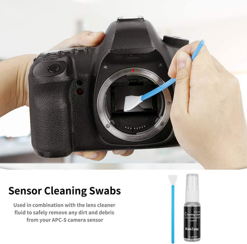 Professional DSLR Camera Cleaning Kit with APS-C Cleaning Swabs, Microfiber Cloths, Camera Cleaning Pen, for Camera Lens, Optical Lens and Digital...