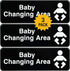 Excello Global Products Baby Changing Station Sign: Easy to Mount Informative Plastic Sign with Symbols 9x3, Pack of 3 (Black)...
