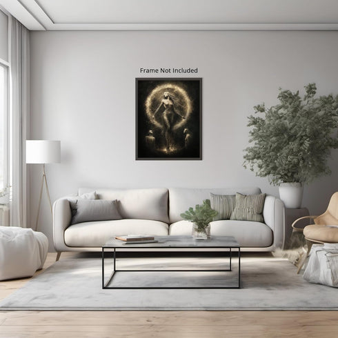 Posterizer 1 pcs-ethereal artwork of a being in cosmic setting 1-Abstract & Modern Art-Living Room Bedroom Decor- unframed wall art...