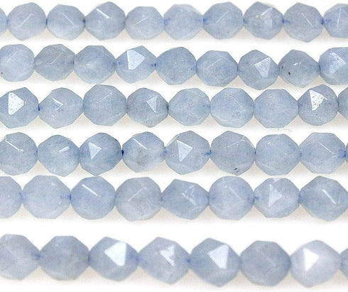 Best Sellers Natural Stone Beads Faceted Polygon Aquamarine Crystal Energy Stone Healing Power for Jewelry Making(8mm)...