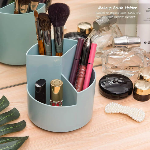 Desk Pencil Pen Holder, Desk Organizers 3 Slots 360-Degree Rotating Pen Holder for Desktop Storage Stationery Supplies Organizer, Home, Office, Sc...