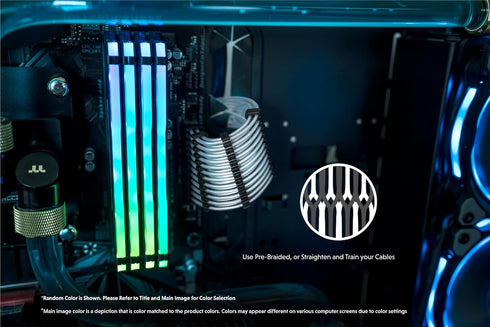 LINKUP - 30cm 8P(6+2) GPU PSU Cable Extension 18AWG Oxygen Free Copper (OFC) Teflon Jacket Custom Mod GPU PC w/Combs | Single Pack | 300mm - Silve...