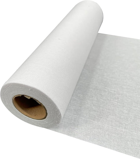 PLANTIONAL Woven Cotton Iron-On Fusible Interfacing: 10.6 inch X 10 Yards White Medium Weight 100% Cotton Single-Sided Interfacing for t-Shirt Qui...