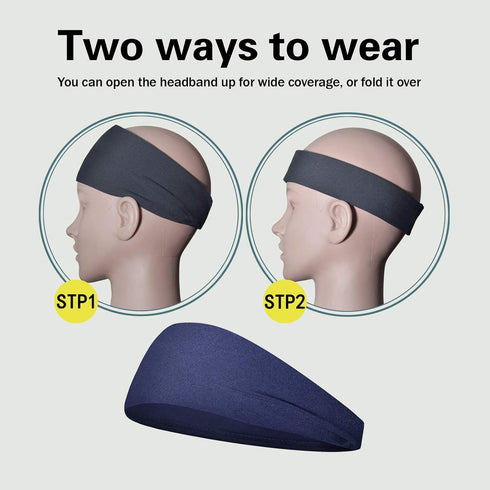 Sports Headbands for Men (5 Pack),Moisture Wicking Workout Headband, Sweatband Headbands for Running,Cycling,Football,Yoga,Hairband for Women and ...