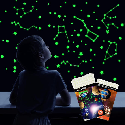 Realistic Tiny 3D Domed Glow in The Dark Stars, 826pcs Glow Dots and Stars, Adhesive Glow Stars for Kids Bedroom,Luminous Stars Stickers Create a ...