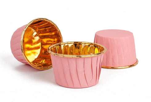 GOLDEN APPLE, Aluminum Foil Paper Mini Cake Baking Cups 50 pcs, Muffin Cupcake Baking Mold Cup Liners Baking Cups for Party Wedding Festival, cupc...