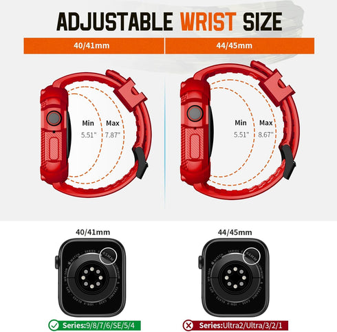 Wristitani Compatible with Apple Watch Band with Shockproof Rugged Case for iWatch Series 6/SE/5/4(44mm 40mm), Waterproof TPU Sport Watch Strap wi...