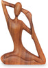 NOVICA Brown Suar Wood Yoga Sculpture, 7.75" Tall 'Yoga Stretch'...