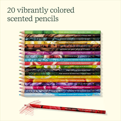 Lifelines Rub & Sniff Scented Colored Pencils, Infused with Essential Oil Blends, Color Pencil Set of 20, Travel Case Included...