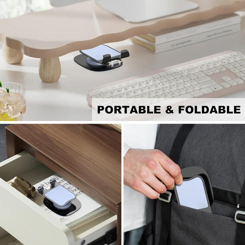 Cell Phone Stand, Fully Adjustable Foldable Desktop Phone Holder, 360 Degree Rotating Desktop Phone Stand for Recording Compatible with iPhone 15 ...