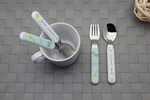 ANNOVA Kids Silverware 6 Pieces Stainless Steel Children's Flatware Set 3 x Forks, 3 x Dinner Spoons Plastic Handle, Toddler Utensils Without Kniv...