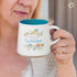 WITH LOVE My Favorite People Call Me Grandma Clay Base Ceramic Coffee Mug for Grandmothers Floral Peach & Ivory Cup for Coffee/Tea, Dishwasher Mic...
