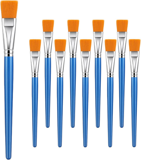 20 Pcs Flat Paint Brushes for Acrylic Painting, 1 Inch Art Paint Brushes Artist Painting Brush for Acrylic Watercolor Oil Detail Painting...