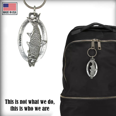 Tarpon Keychain, Pewter, S041KC, 2”, 100% Handmade in the USA, Fish Keychain, Saltwater Key Chain, Tarpon Key Ring, Key Fob, Fishing Gift, 200 Fis...