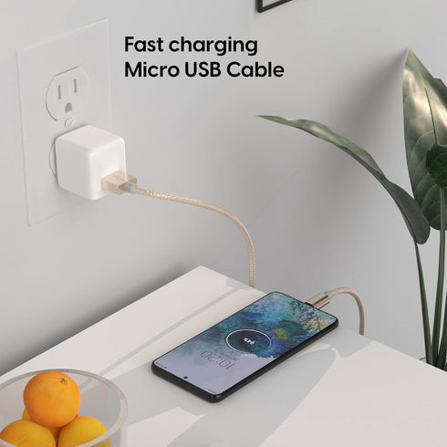 TalkWorks Micro USB Cable 6ft Long Android Cell Phone Charger Braided Heavy Duty Fast Charging Cord for Samsung Galaxy S6 / S7, Tablet, Bluetooth ...