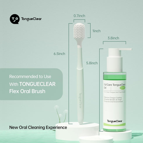 Oral cleaner & Gel Kit | Oral Mucosa Scraper to Fight Bad Breath and Halitosis | Mouth Odor Eliminator | Tongue Cleaner for Adults | Fresh Mint (S...