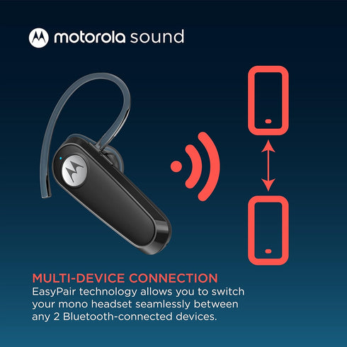 Motorola Sound HK126 Bluetooth Earpiece - in-Ear Wireless Mono Bluetooth Headset with 8-Hour Talk Time, Voice Assistant Compatible, Connects to 2 ...