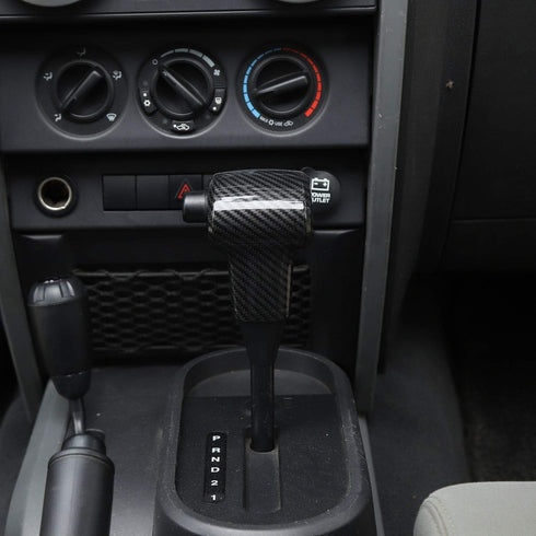 RT-TCZ for Wrangler JK Gear Shift Knob Handle Cover Trim for Jeep Wrangler JK JKU 2007-2010 Carbon Fiber Interior Accessories...