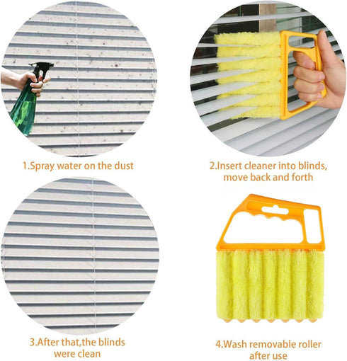2 Pcs Blind Cleaner - Washable Window Blind Cleaner Duster Tool, Hand-Held Blind Duster for Wood Dlinds Mini Duster Brush Blind Dust Cleaner Venet...