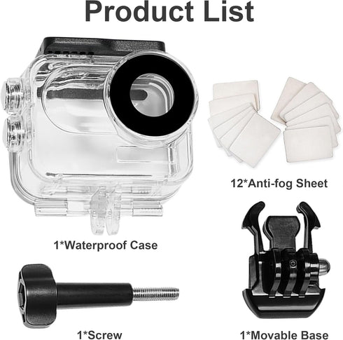 FitStill 60M /196FT Waterproof Case for insta360 Go 3,Protective Underwater Dive Housing Shell with Bracket Accessories for insta360 Go3 Action Ca...
