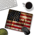 Custom Square Gaming Mouse Pad, Office Mouse Pad, Unique Design Wood Grain American Flag Non-Slip Rubber Base Mouse Pad for Desktop and Laptop Mou...