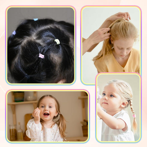 200 pcs hair ties, non-damaging hair elastics with elastic hair ties, girls, and womens hair ties, ponytail tails hair ties, non-metallic bulk hai...