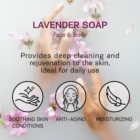 AUTHENTIC BATH & SOAP - Lavender Soap Bar - Cold Processed, Natural, Relaxing & Soothing, Face and Body Wash for Men & Women, Cruelty Free, Vegan,...