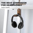 Wood Headphone Stand Wall Mount Holder, Sticky Headset Hook, Under Desk Headphone Hanger,Foldable Desk Headphone Hanger Earphone Clamp for Audio,S...