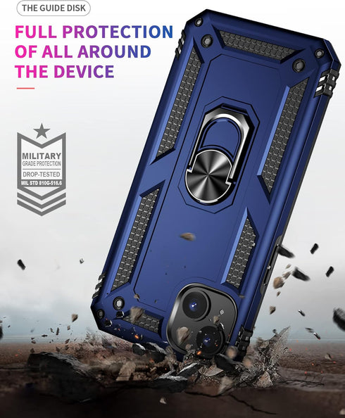 Phone Case for iPhone 14 Plus Case iPhone 14 Plus Phone Case with Stand with Ring Support Magnetic Car Mount Case for iPhone 14 Plus (Blue)...