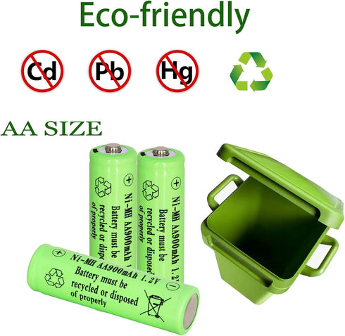 8 Packs Solar Lights Batteries AA900mah 1.2V Ni-MH Rechargeable Double A Battery for Outdoor Solar Lights, String Lights, Pathway Lights...