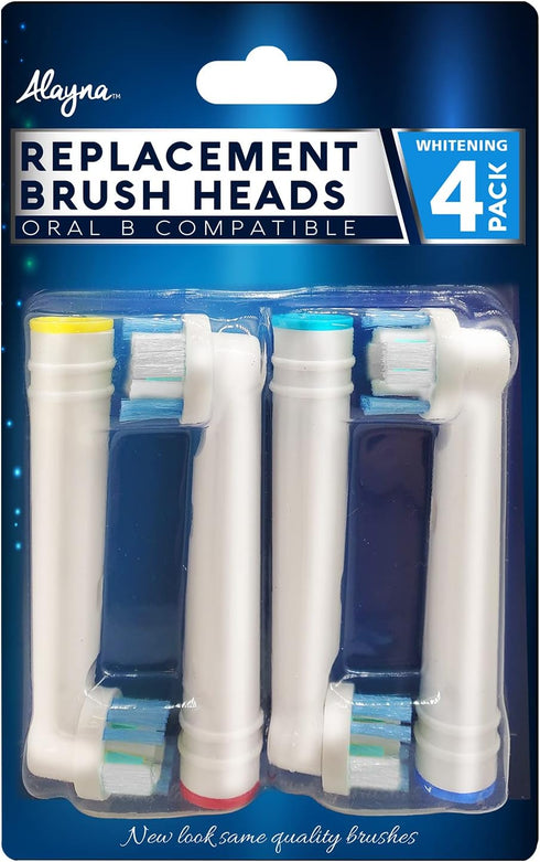 Professional White Replacement Brush Heads w/ 3D Whitening, Compatible with Oralb Braun Electric Toothbrush- 12 Pro Style- Fits The Oral-B Kids Ca...