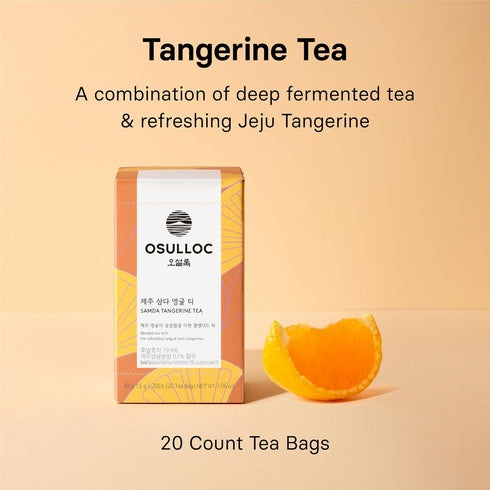 OSULLOC Tangerine Tea (Fresh Jeju Tangerine Flavor), Fruit tea Blend, Premium Teabags from Jeju Island, 20 count...