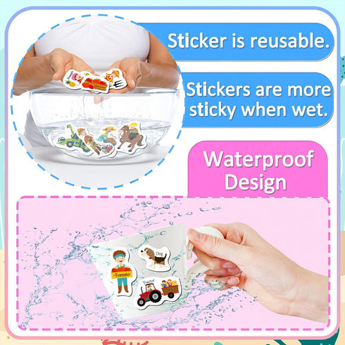 Reusable Sticker Books for Toddlers 1-3, Farm Stickers for Kids, Stickers for Toddlers 3+ Ages, Airplane Train Car Travel Essentials Toy for Kids ...