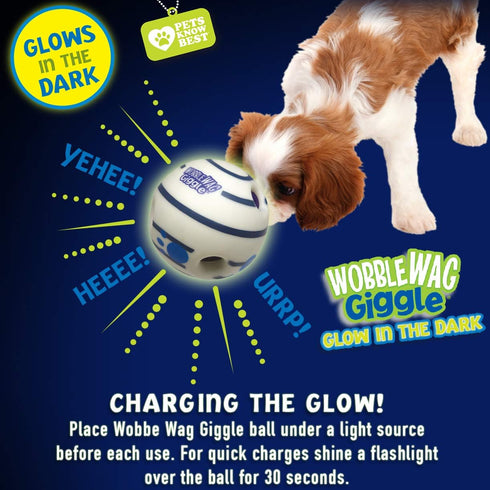Wobble Wag Giggle Ball - Interactive Glow in the Dark Dog Toy, Giggle Sounds Keeps Dogs Busy and Entertained for Self Play, Pets Know Best...