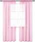 KEQIAOSUOCAI 2 Pieces Baby Pink Girls Room Sheer Curtains for Nursery Kids Rod Pocket Sheer Voile Panels Drapes for Wedding Party Bedroom Living R...