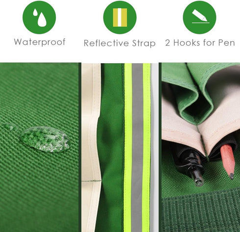 FASITE YL003F 7-POCKET Gardening Tools Belt Bags Garden Waist Bag Hanging Pouch, Green...