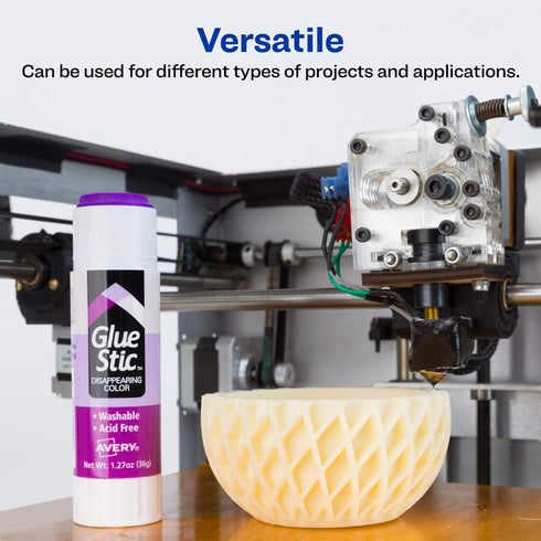 Avery Glue Stick Disappearing Purple Color, Washable, Nontoxic, 1.27 oz. Permanent Glue Stic, 12pk (00226)...