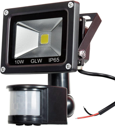 12V DC LED Motion Sensor Flood Light 10W Mini IP65 Waterproof Outdoor Light 900LM,6000K,Daylight White Security Light with PIR,80W Halogen Bulb Eq...