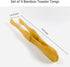 JapanBargain, Bamboo Wood Toaster Tongs Toast Tong Kitchen Tongs for Cooking Serving Bread Fruit Pickles, 10.5 inch, 4 Pack...