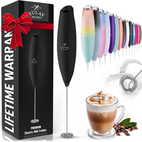 Zulay Powerful Milk Frother for Coffee with Powerful Motor - Handheld Frother Electric Whisk, Milk Foamer, Mini Mixer & Coffee Blender Frother for...