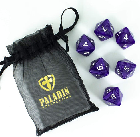Purple D8 Dice - Pearl Effect - Set of Six...