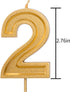 Luter 2.76 Inches Large Birthday Candles Gold Glitter Birthday Cake Candles Number Candles Cake Topper Decoration for Wedding Party Kids Adults (2...