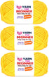 Yellow Yarn for Crocheting and Knitting Cotton Crochet Knitting Yarn for Beginners with Easy-to-See Stitches Cotton-Nylon Blend Easy Yarn for Begi...