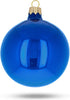 Set of 6 Glossy Blue Glass Ball Christmas Ornaments 3.25 Inches...