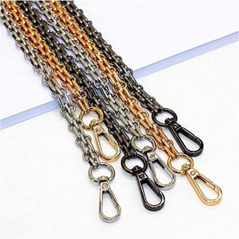 47" DIY Iron Chain Strap Handbag Chains Accessories Purse Straps Shoulder Cross Body Replacement Strap (Gun-Black)...